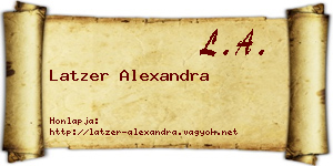 Latzer Alexandra névjegykártya